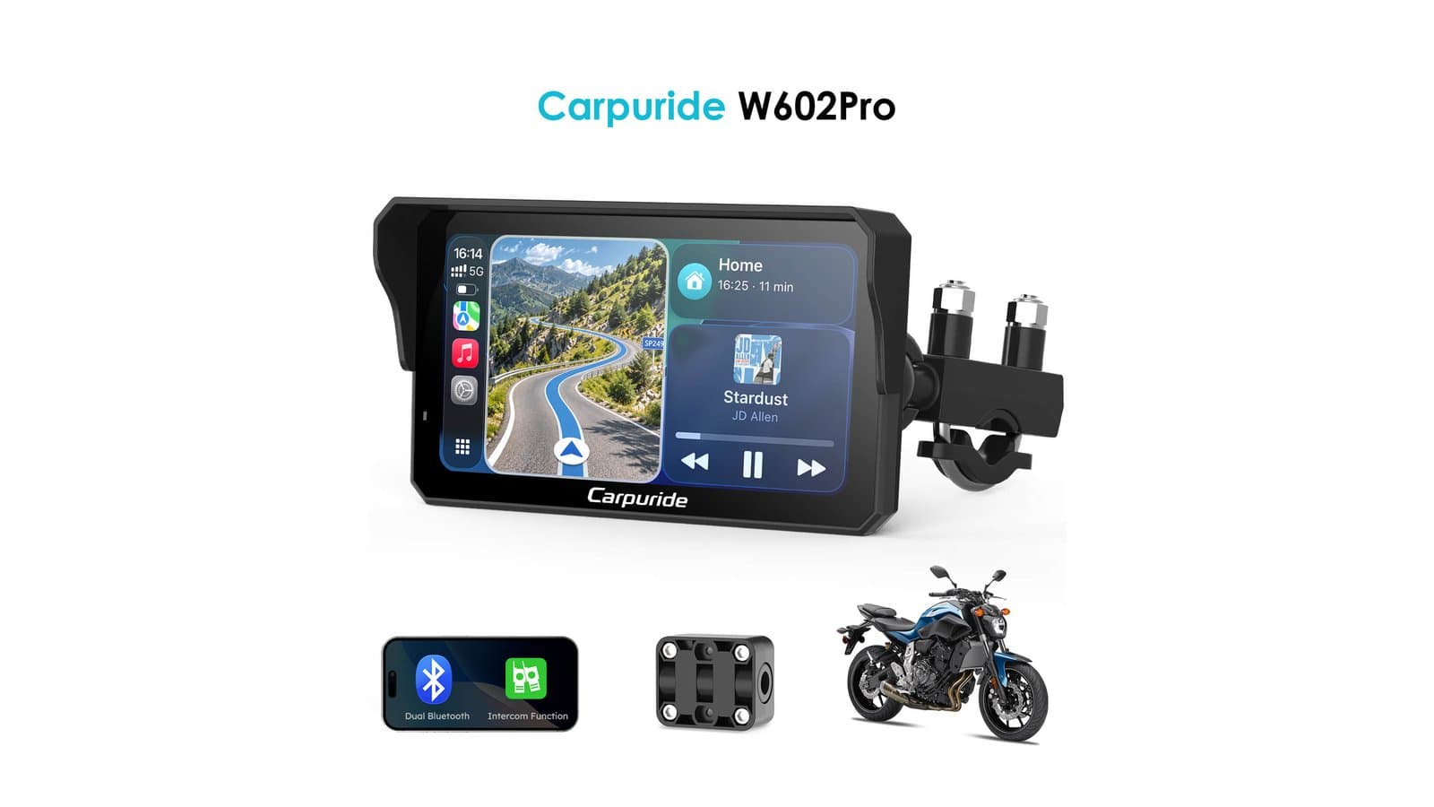 Carpuride W602 Pro wireless motorcycle screen